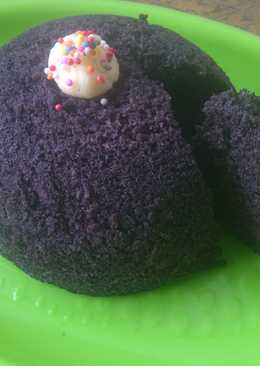 Bolu kukus ketan hitam // Black Sticky rice steamed cake 