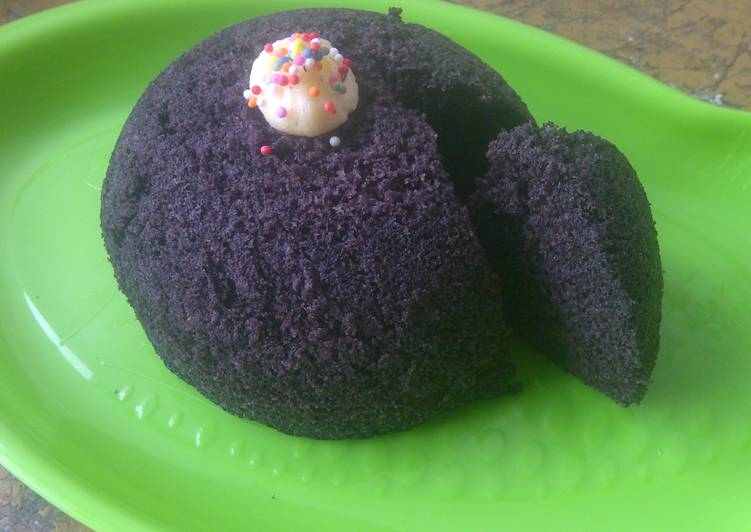 resep lengkap untuk Bolu kukus ketan hitam // Black Sticky rice steamed cake