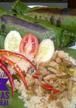 Nasi bakar jamur ayam pedas #Indonesiamemasak