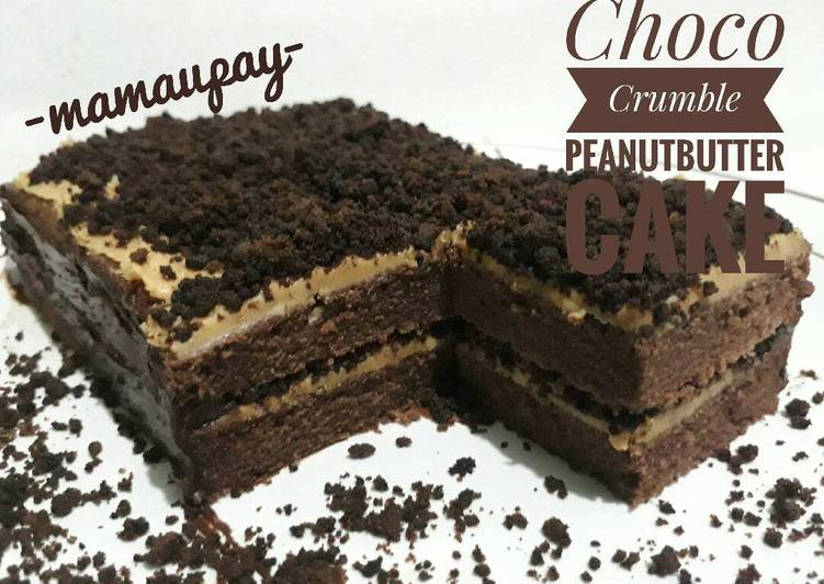 gambar untuk cara membuat Choco Crumble Peanut Butter Cake