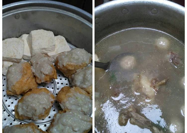 resep masakan Tahu Baso Ayam Kuah Kaldu Tulang Sapi