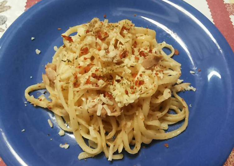 resep Spaghetti/ Fettuccine Tuna Aglio e Olio ??