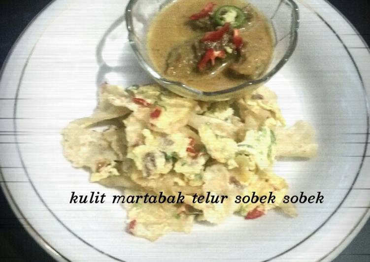 resep masakan Kulit martabak telur sobek sobek ala Martabak Loa Tebu