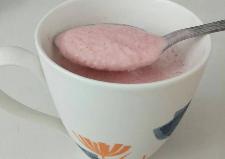 resep makanan Korean Strawberry smoothies ice blended