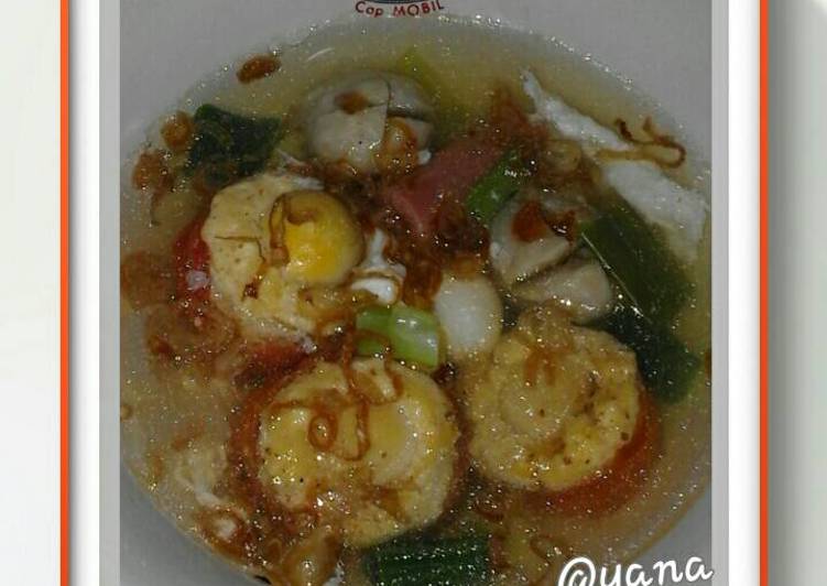 gambar untuk resep makanan 'Tomat isi tahu'  siram kuah bakso