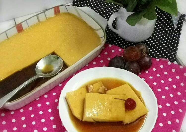 resep lengkap untuk Puding Custard/Karamel