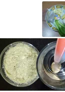 Mpasi 6m+ (bubur tepung beras merah mix telur ayam, pokcoy, tahu telur, jamur enoki dan jagung muda)