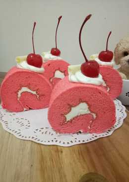 Strawberry Japanese Rollcake #cookpadpeduli#kankerpayudara