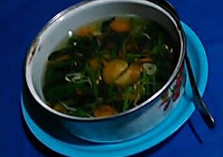 cara membuat Sayur Bayam Worto (wortel touge)