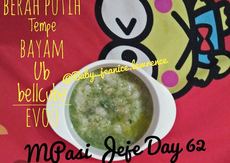 resep masakan MPasi 8m+ Bubur Bayam+tempe