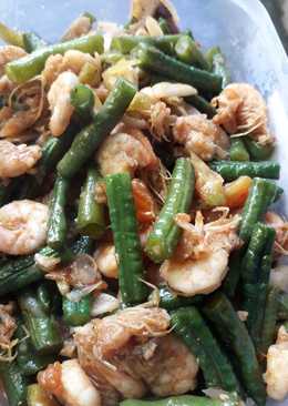Oseng udang dan kacang panjang sederhana