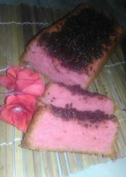 Strawberry cake 1 telur versi panggang