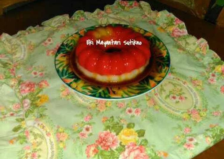 gambar untuk cara membuat Puding Singkong Merdeka Vla Gula Merah