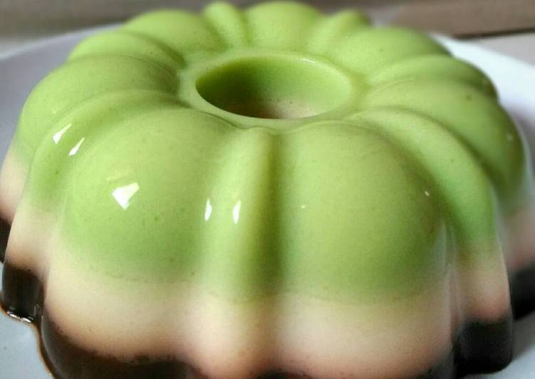 resep masakan Puding Choco Pandan