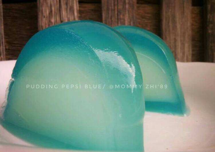 resep makanan Puding Pepsi Blue isi Kelapa Muda