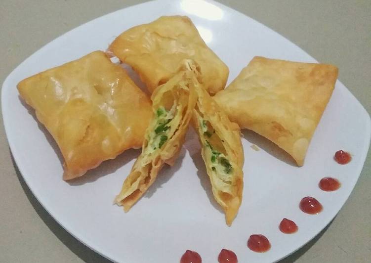 bahan dan cara membuat Martabak Kulit Pangsit