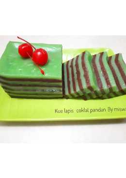 Kue lapis coklat pandan