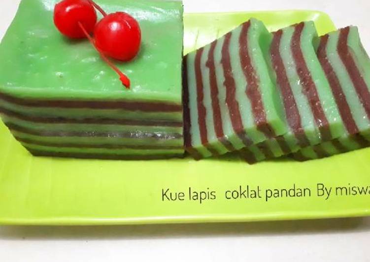 Resep Kue lapis coklat pandan - Mistining Wahyu