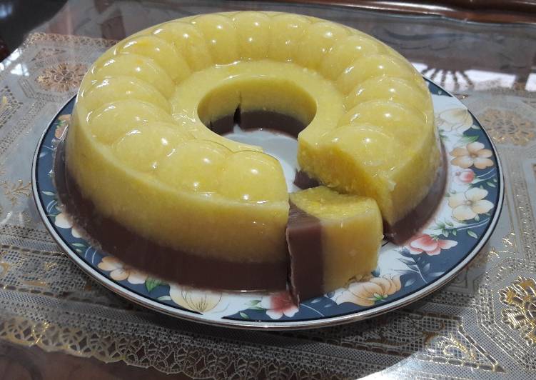 resep lengkap untuk Puding jagung lapis coklat licious crispy #indonesiamemasak????