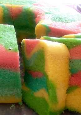 Rainbow cake kukus