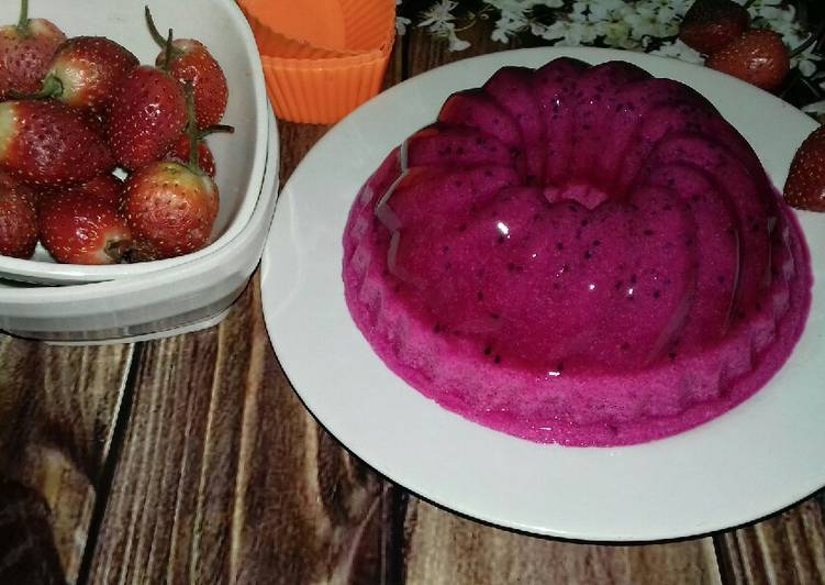 resep makanan Puding busa buah naga