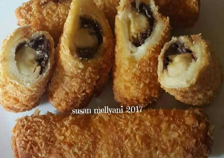 Resep Roti gulung pisang coklat