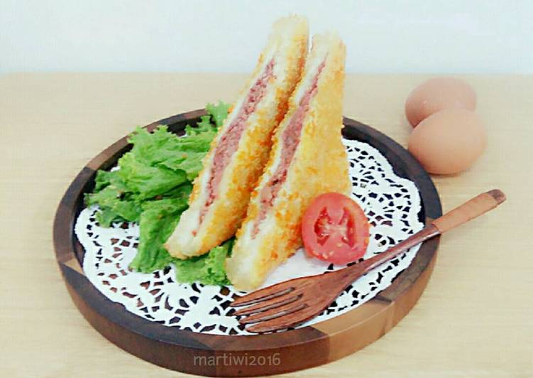 gambar untuk cara membuat Sandwich Kornet Sapi Goreng