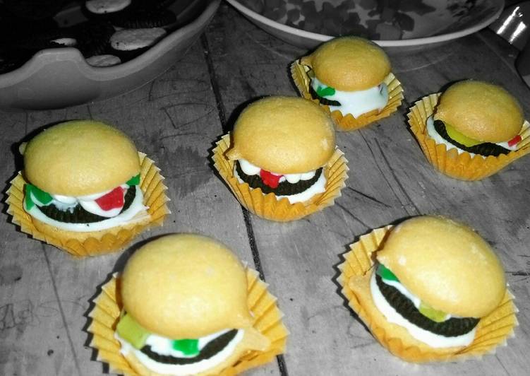 gambar untuk cara membuat Burger Cookies