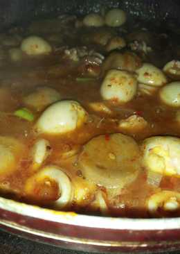 Cumi basah bertelor bakso.. Berenang cuantiiikk