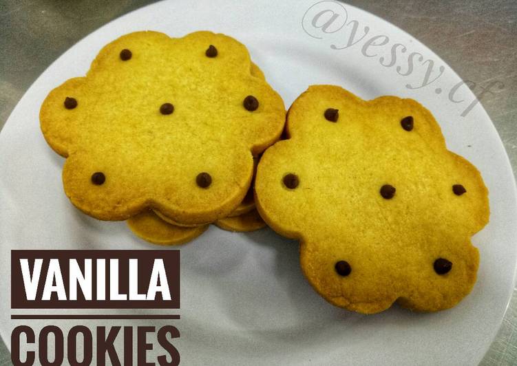 cara membuat Vanilla Cookies with Chocolate Chips - Kukis/Kue Kering Vanila