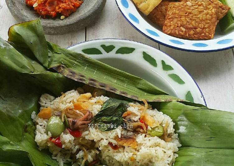 bahan dan cara membuat Nasi liwet bakar