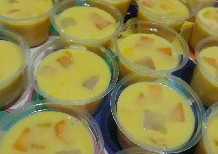 resep lengkap untuk Puding Sutra Mangga