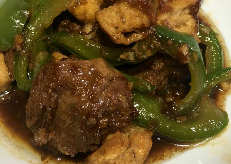 resep lengkap untuk Tahu Bebek Kaleng Paprika