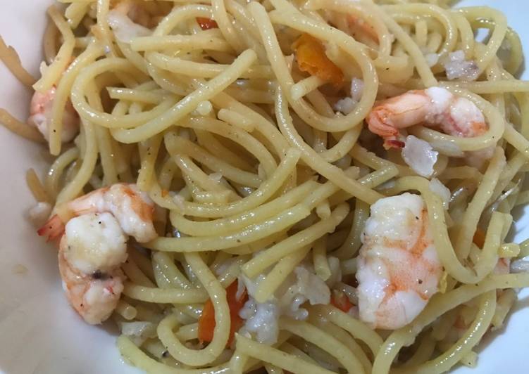 Resep Spaghetti Aglio Olio Udang Tenggiri - Silao