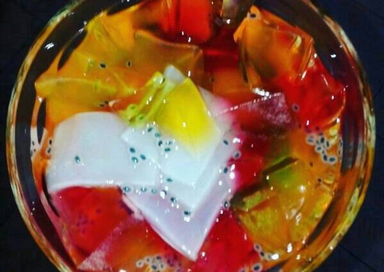 resep makanan Es Jelly Warna-Warni