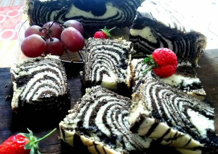 Resep Zebra cake fluffy Kiriman dari Fatma Ny STn