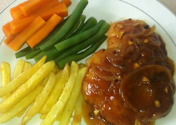 cara membuat Chicken steak saus bbq