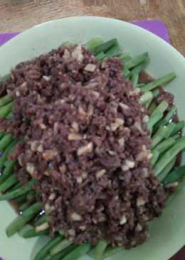 Buncis muda daging cincang