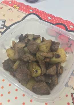 Diet Mayo - Day 7 - Lunch Tumis Daging Kentang Jamur