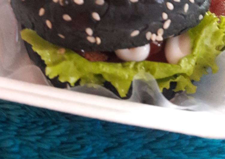 gambar untuk resep makanan Black burger ala rumahan