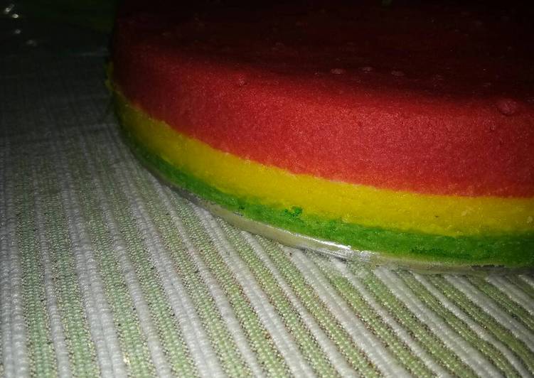 resep Bolu kukus pelangi No Timbangan mudah dan Lembut