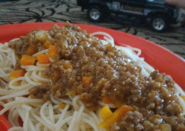 resep makanan Spaghetti Bolognese (untuk anak di atas 1 tahun)