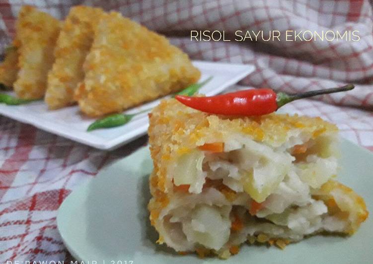 resep lengkap untuk Risol Sayur Ekonomis + tutorial risol bentuk segitiga