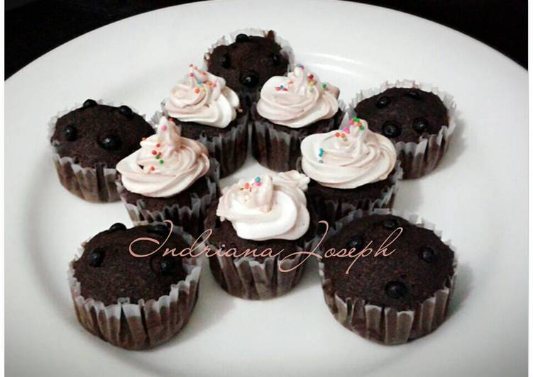 resep Mini choco brownies with butter cream