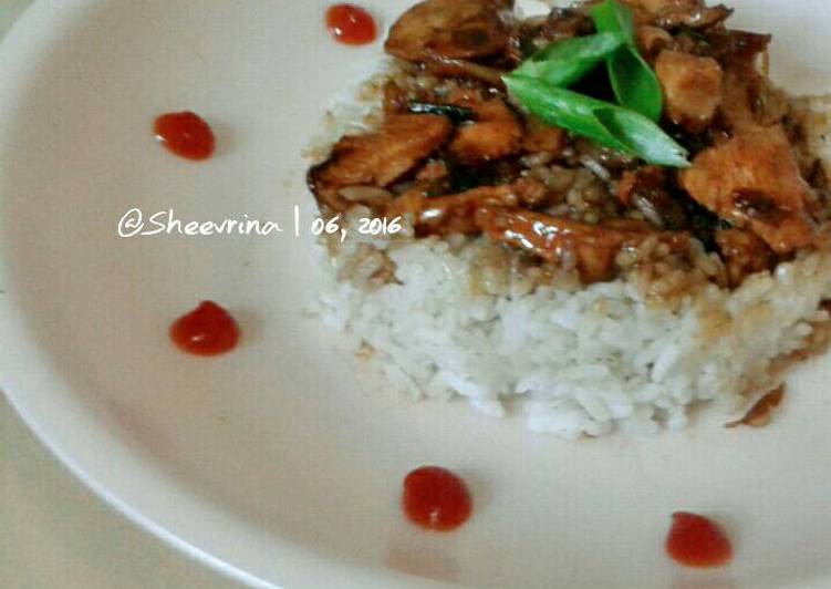 gambar untuk resep makanan Nasi Tim Ayam Teriyaki