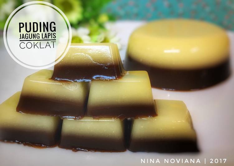 resep Puding jagung lapis coklat #indonesiamemasak