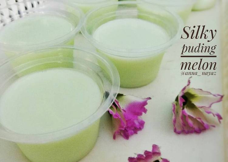 cara membuat Silky puding melon