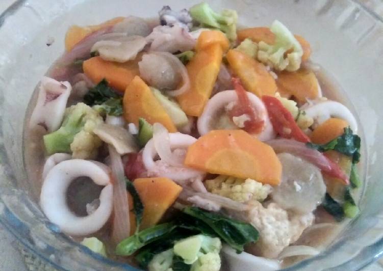 gambar untuk resep makanan Capcay Cumi Bakso