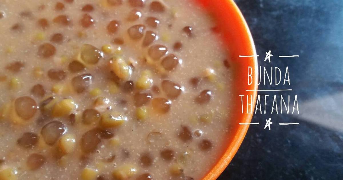  Resep  Bubur  kacang  hijau  dengan sagu mutiara oleh Bunda 