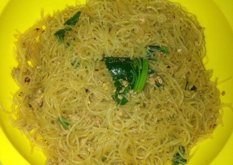 resep Bihun rendah kalori untuk diet(no minyak makan)